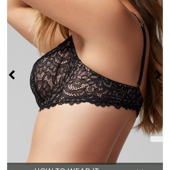 SOMA  Unlined Lace Balconette Bra 38G Black - Picture 2 of 3